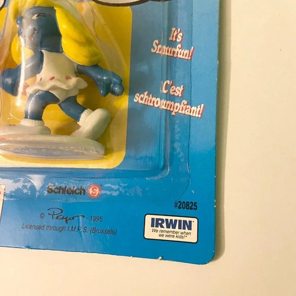 Vintage  1995 Scleich Peyo Smurfs Smurfette Tennis Irwin Smurf Toy Figure - Picture 3 of 12
